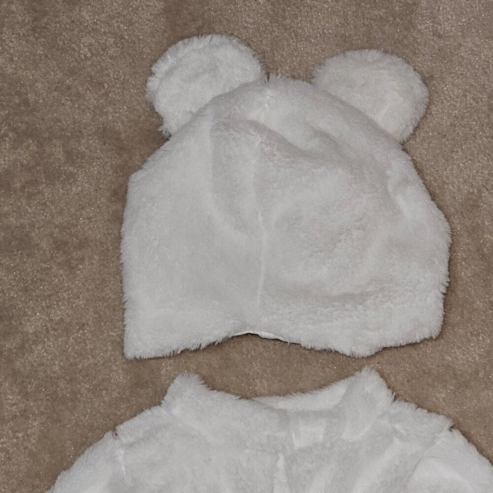 Polar Bear Cub Costume Halloween Infant 6-12 Months Outfit Headpiece Purple Ears - Picture 7 of 10